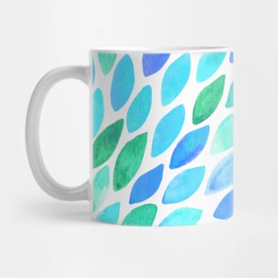 Watercolor brush strokes burst - turquoise and blue Mug